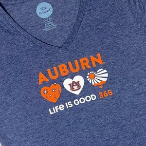 Life is Good Auburn Tigers Cool Tee Short Sleeve‎ V Neck T-Shirt